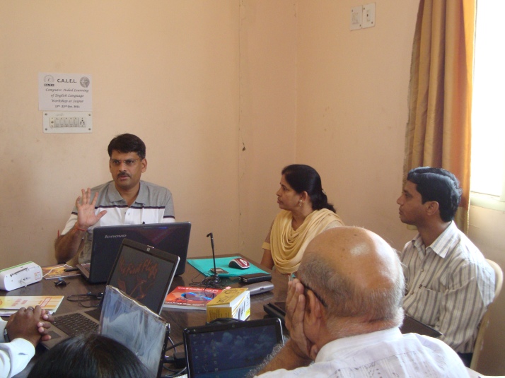 Mr. Bhaskar A. Sawant addressing the teachers at CALEL Workshop